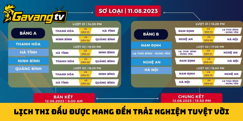 Lịch thi đấu được tối ưu mang đến trải nghiệm tuyệt vời